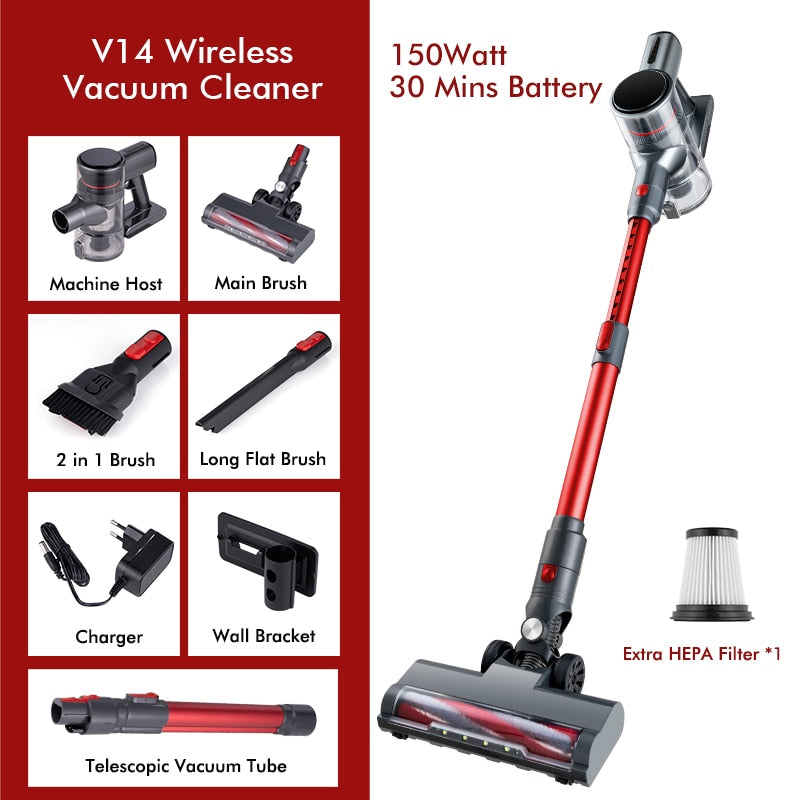 V14 Handheld Cordless Vacuum Cleaner 250W 20kPa Suction Power Vertical Multi-function Handheld Sweeper Mopping Machine