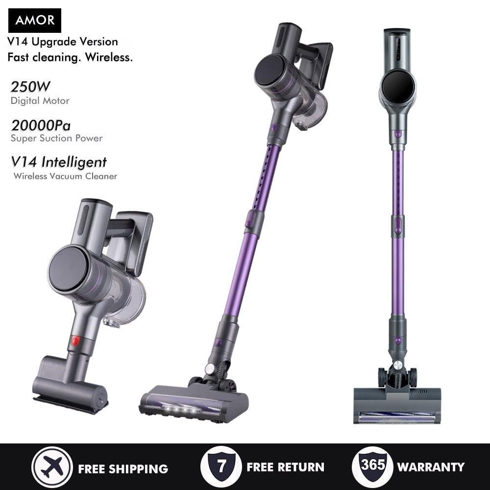 V14 Handheld Cordless Vacuum Cleaner 250W 20kPa Suction Power Vertical Multi-function Handheld Sweeper Mopping Machine
